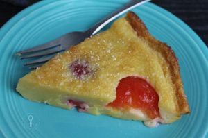 cherry plum clafoutis slice